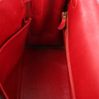 HERMÈS Kelly 28 Le Tournay Box Leather 2Way Handbag in Rouge ○U:1991