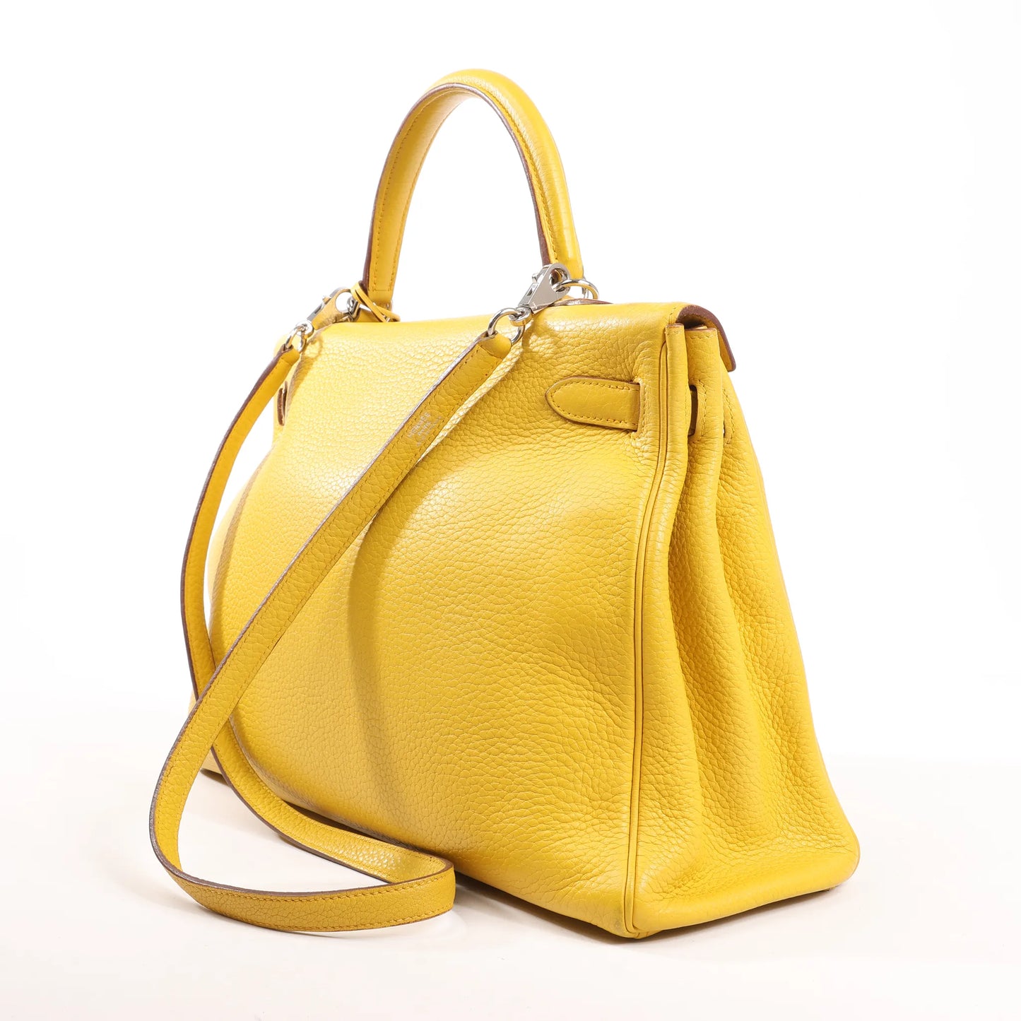 HERMÈS Kelly 35 Le Tournay Taurillon Clemence Handbag in Soleil □M: 2009
