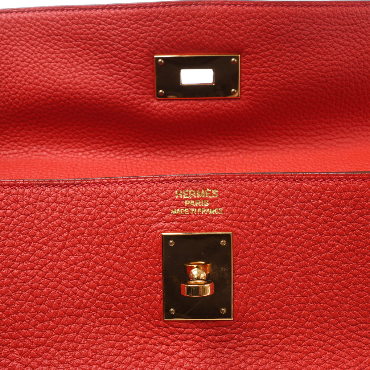 Hermes Kelly 40 Le Tournay Taurillon Clemence 2Way Handbag in Red □P:2012