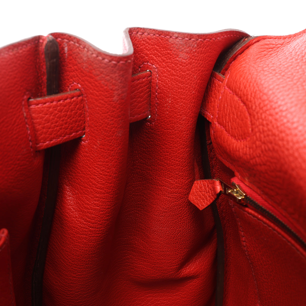 Hermes Kelly 40 Le Tournay Taurillon Clemence 2Way Handbag in Red □P:2012