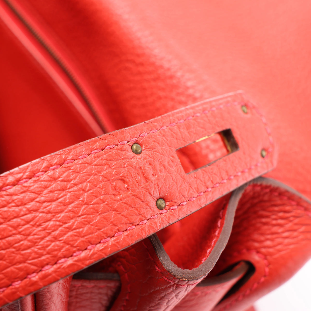 Hermes Kelly 40 Le Tournay Taurillon Clemence 2Way Handbag in Red □P:2012
