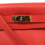 Hermes Kelly 40 Le Tournay Taurillon Clemence 2Way Handbag in Red □P:2012