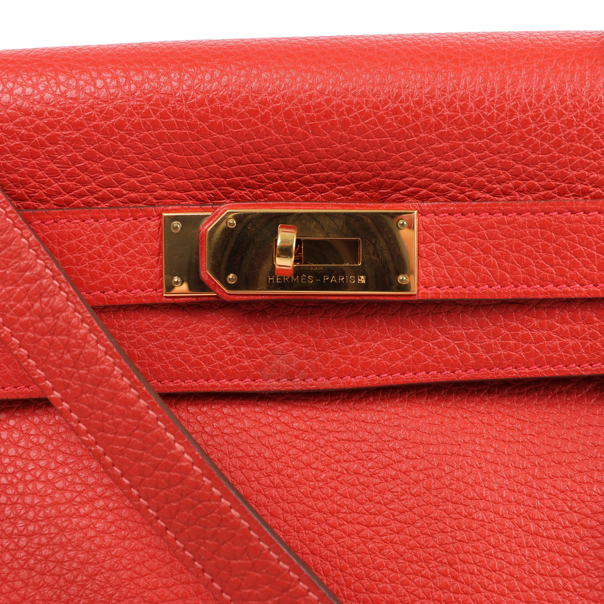 Hermes Kelly 40 Le Tournay Taurillon Clemence 2Way Handbag in Red □P:2012