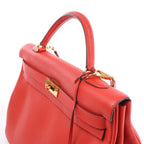 Hermes Kelly 40 Le Tournay Taurillon Clemence 2Way Handbag in Red □P:2012