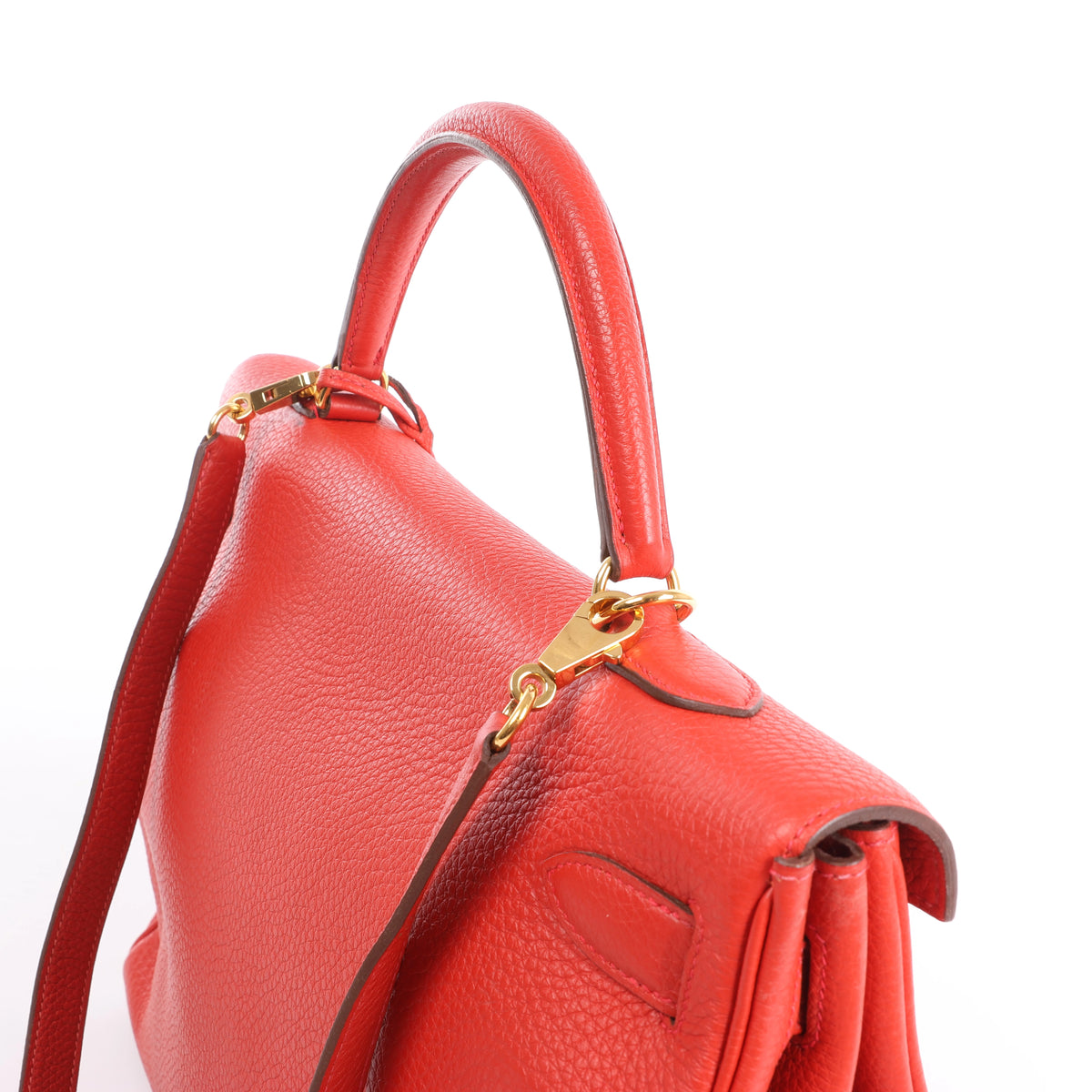 Hermes Kelly 40 Le Tournay Taurillon Clemence 2Way Handbag in Red □P:2012