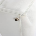 HERMÈS Kelly 40 Le Tournay Taurillon Clemence Handbag in White □D: 2000
