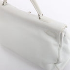 HERMÈS Kelly 40 Le Tournay Taurillon Clemence Handbag in White □D: 2000