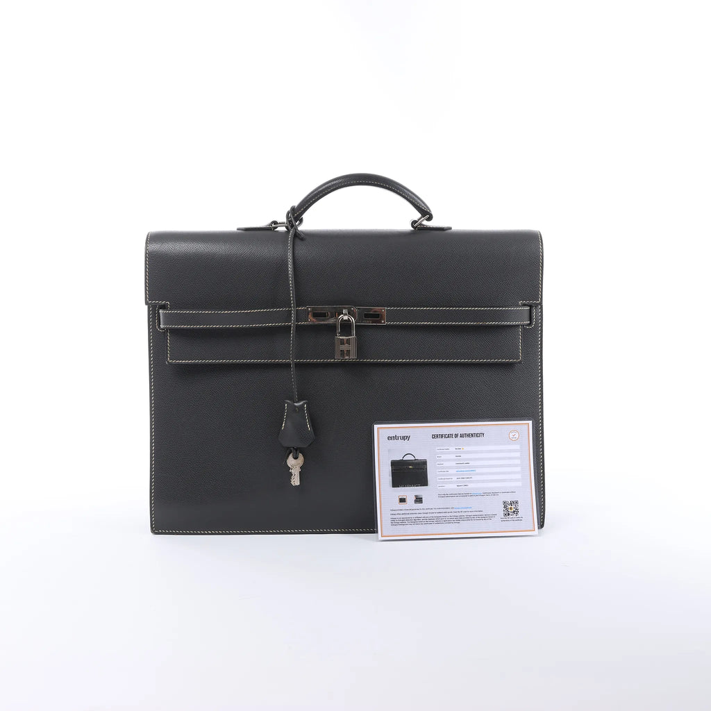 HERMÈS Kelly Depeche 38 Cushbell Handbag in Gray □F: 2002