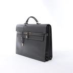 HERMÈS Kelly Depeche 38 Cushbell Handbag in Gray □F: 2002