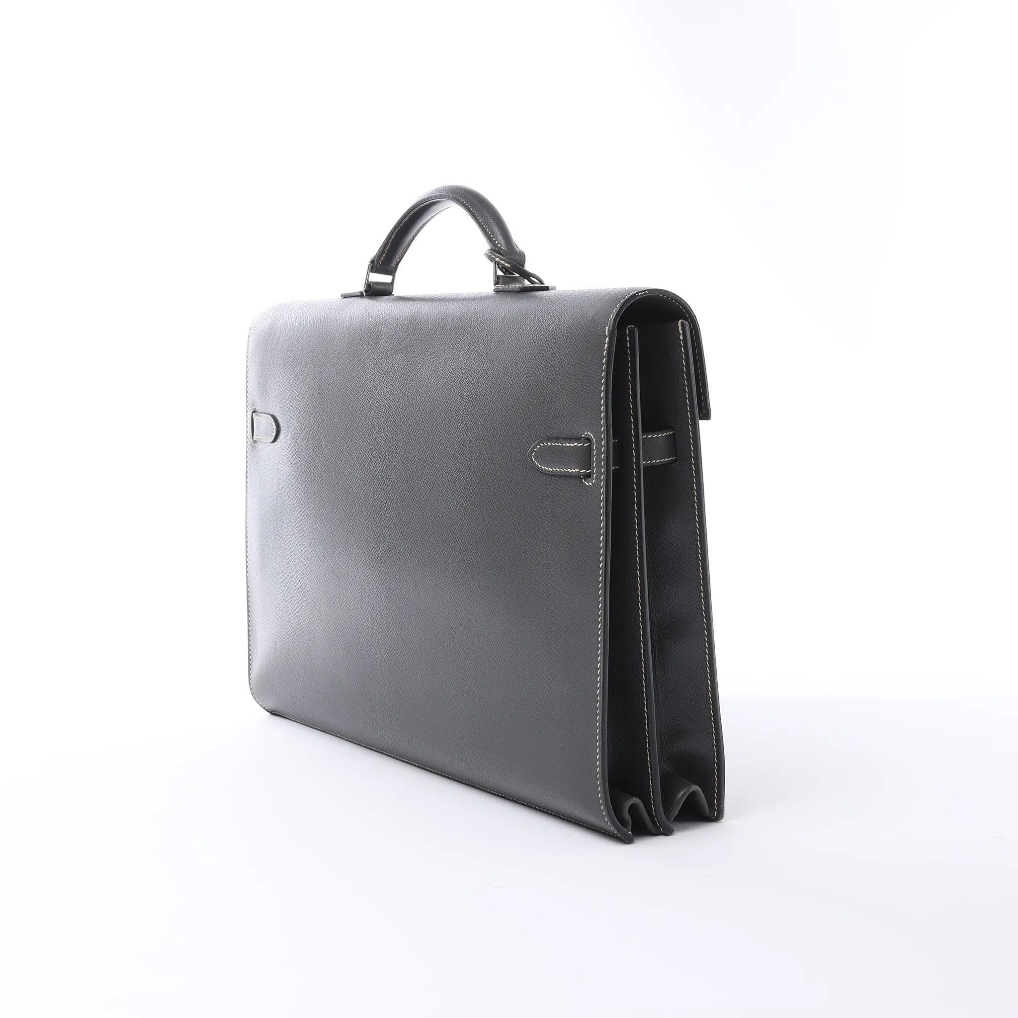 HERMÈS Kelly Depeche 38 Cushbell Handbag in Gray □F: 2002