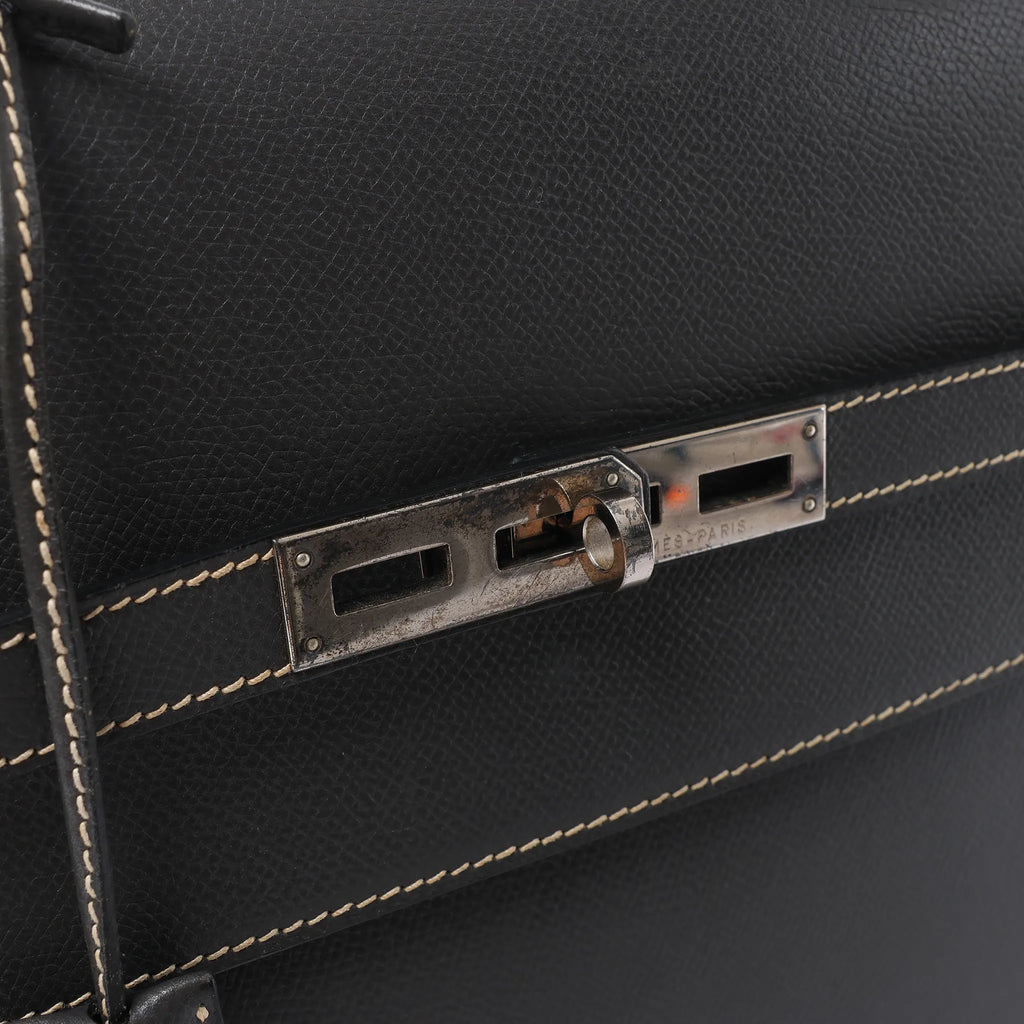 HERMÈS Kelly Depeche 38 Cushbell Handbag in Gray □F: 2002