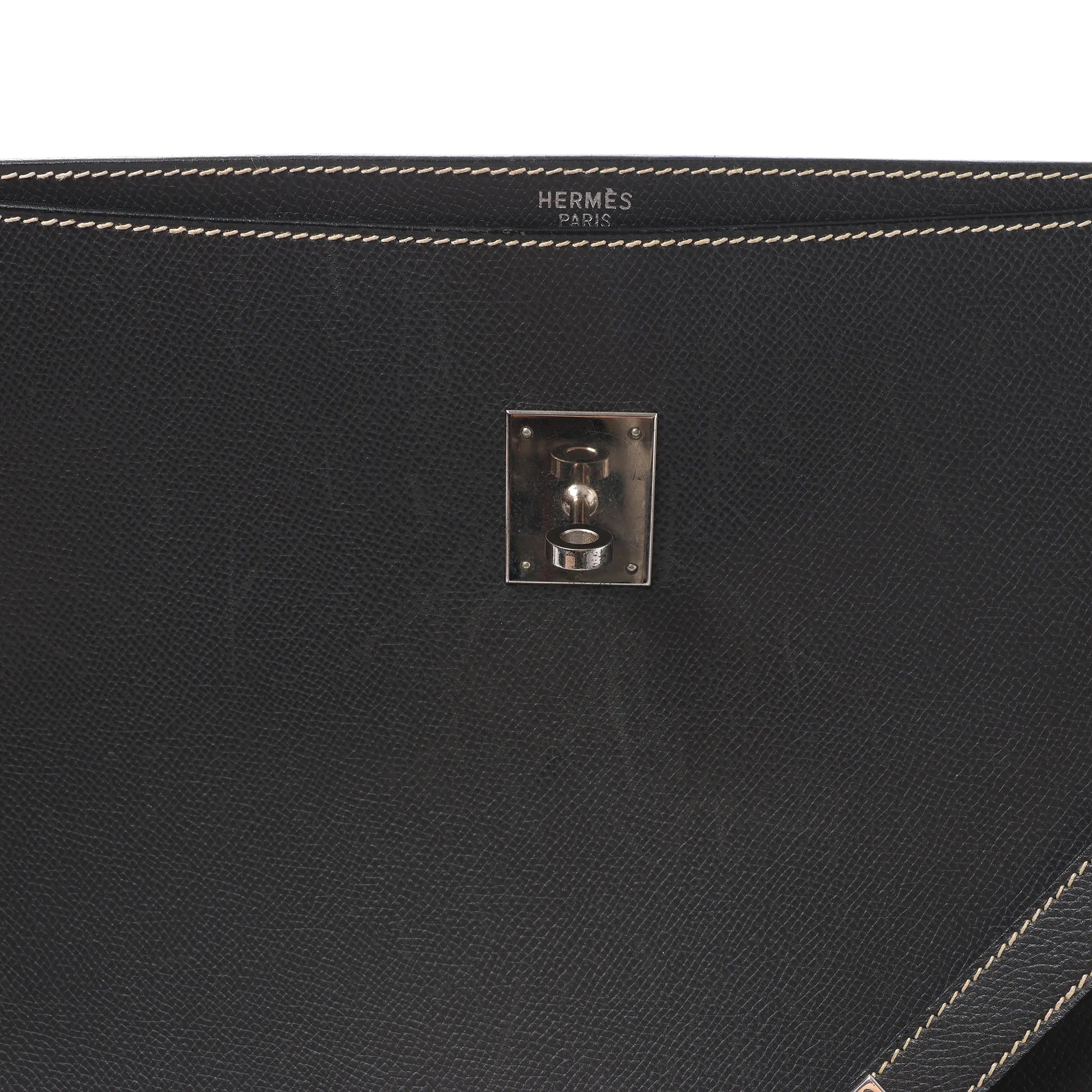 HERMÈS Kelly Depeche 38 Cushbell Handbag in Gray □F: 2002