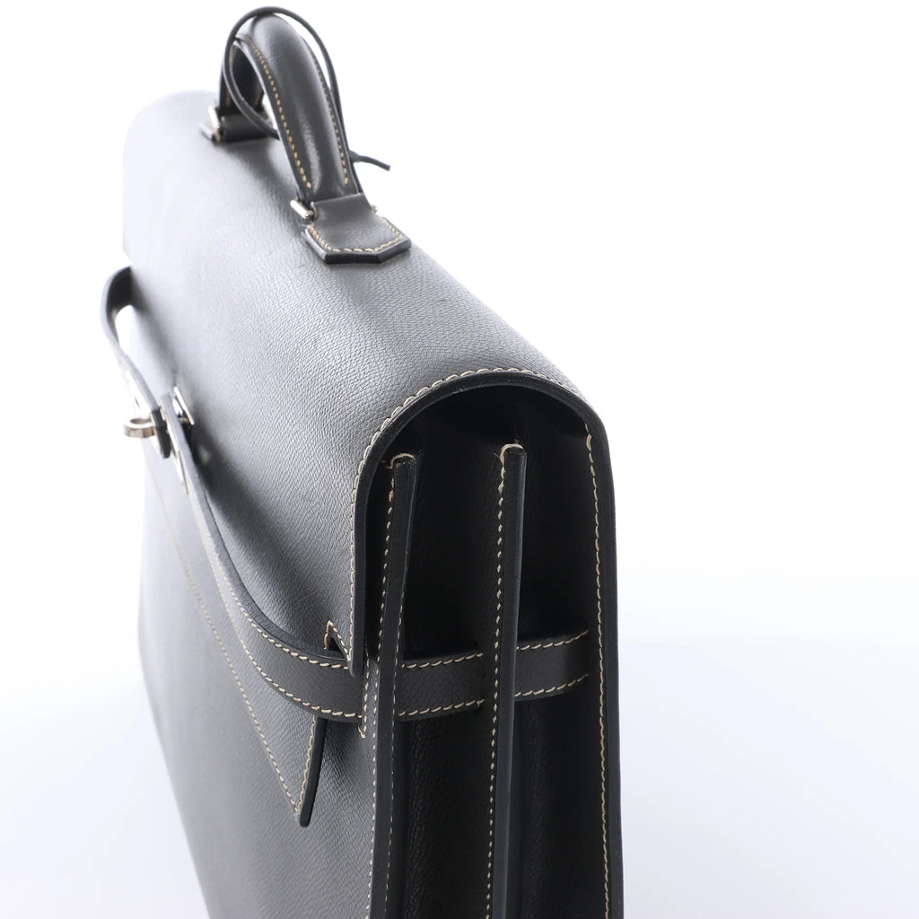 HERMÈS Kelly Depeche 38 Cushbell Handbag in Gray □F: 2002