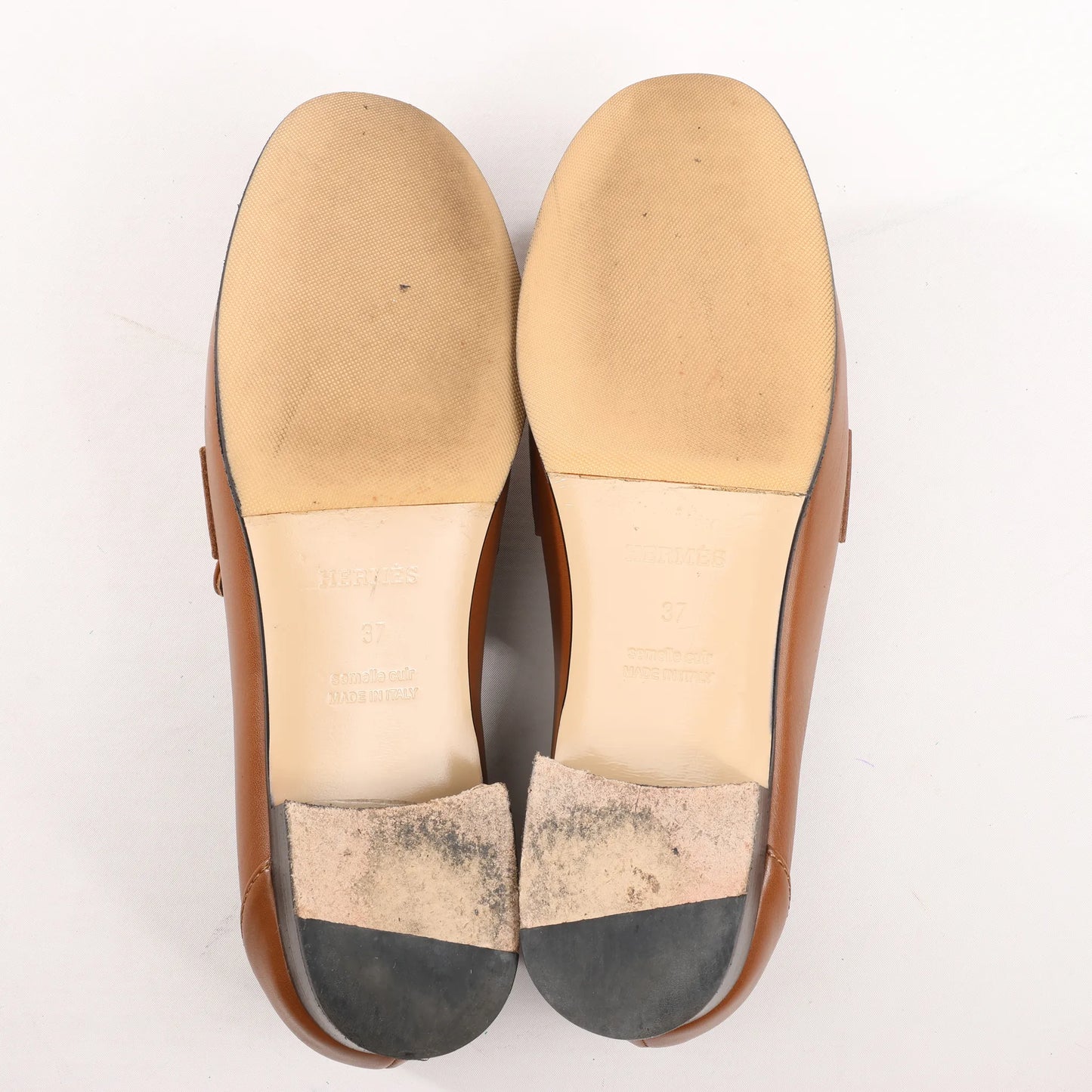 Mocassins Kelly en cuir marron HERMÈS, pointure 37 EU