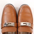 HERMES Kelly Leather Loafer in Brown, Size 37 EU