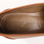 HERMES Kelly Leather Loafer in Brown, Size 37 EU