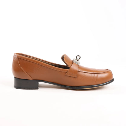 Mocassins Kelly en cuir marron HERMÈS, pointure 37 EU