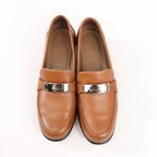 HERMES Kelly Leather Loafer in Brown, Size 37 EU