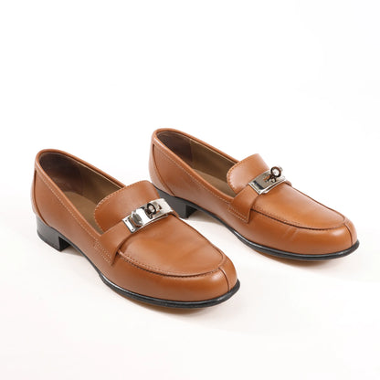 Mocassins Kelly en cuir marron HERMÈS, pointure 37 EU