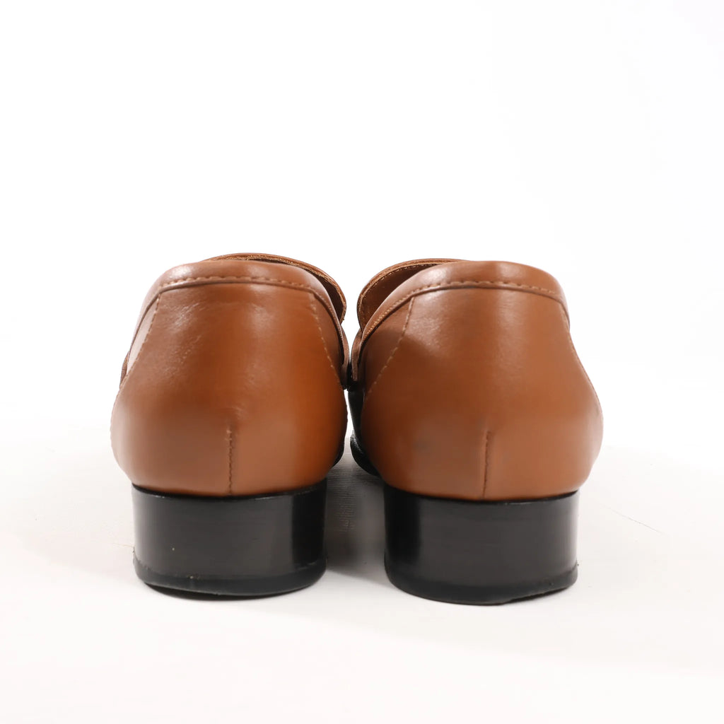 HERMES Kelly Leather Loafer in Brown, Size 37 EU