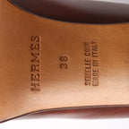 HERMES Kelly Leather Pumps in Brown, Size 38 EU