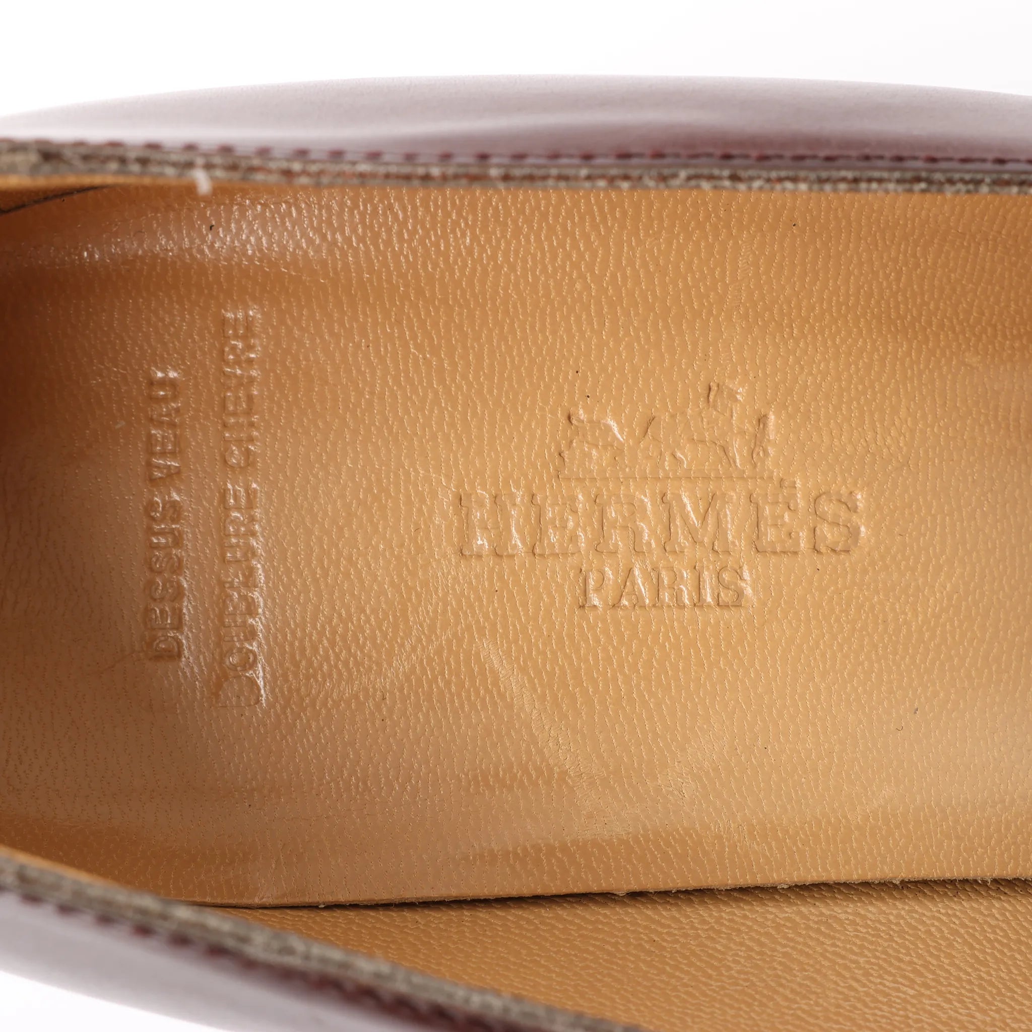 HERMES Kelly Leather Pumps in Brown, Size 38 EU
