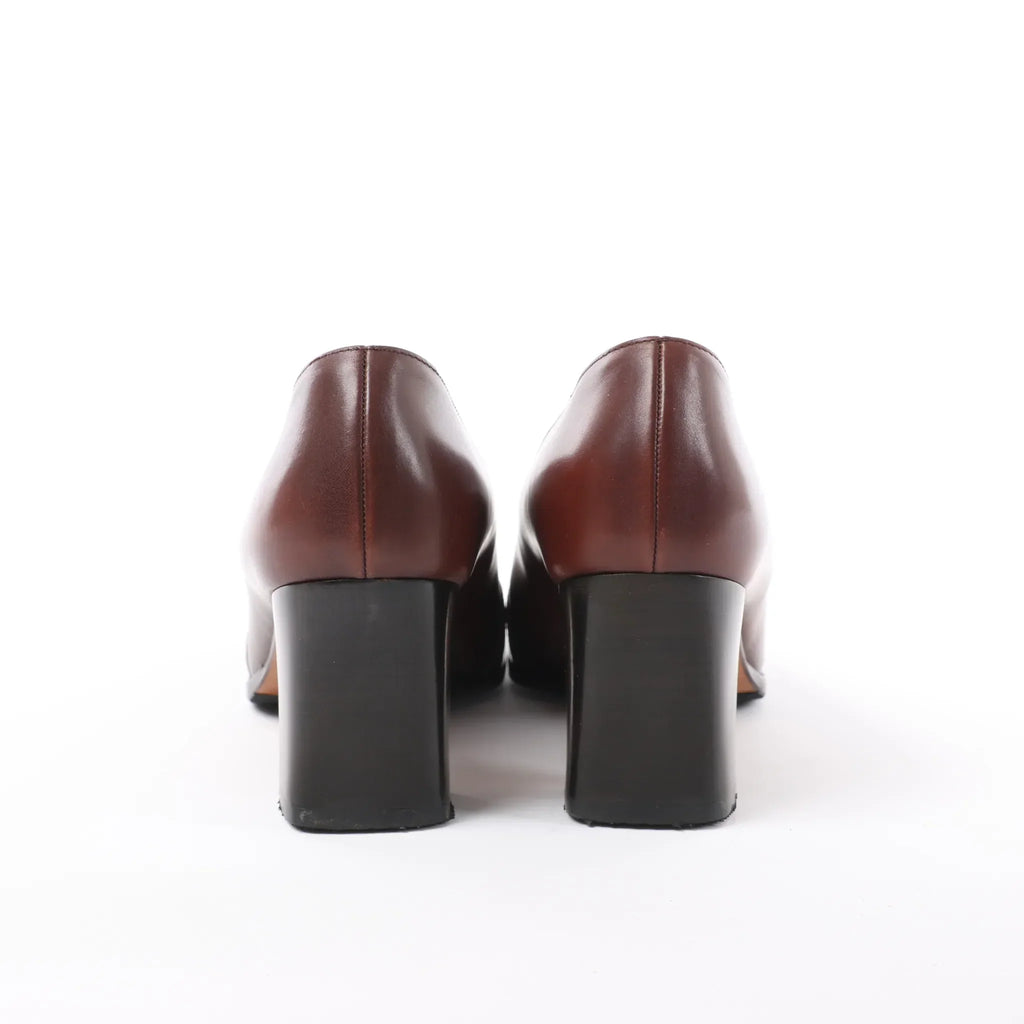 HERMES Kelly Leather Pumps in Brown, Size 38 EU