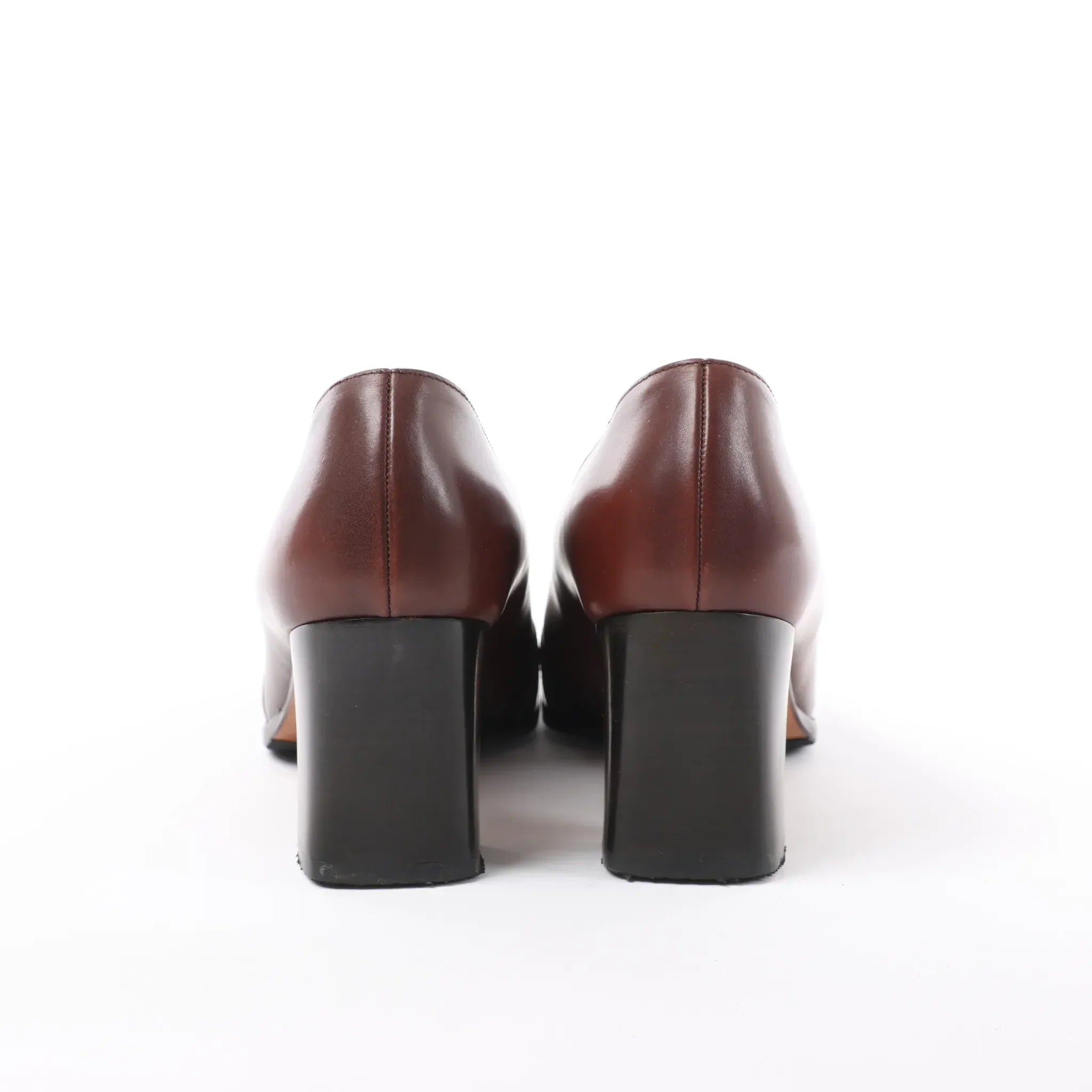 HERMES Kelly Leather Pumps in Brown, Size 38 EU