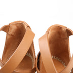 Hermès Kelly Tivoli Denim Wedge Sole Espadrilles Sandals in Light Blue, Size 37 EU