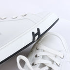 Hermès White Kid Leather Sneakers 38 251075Z