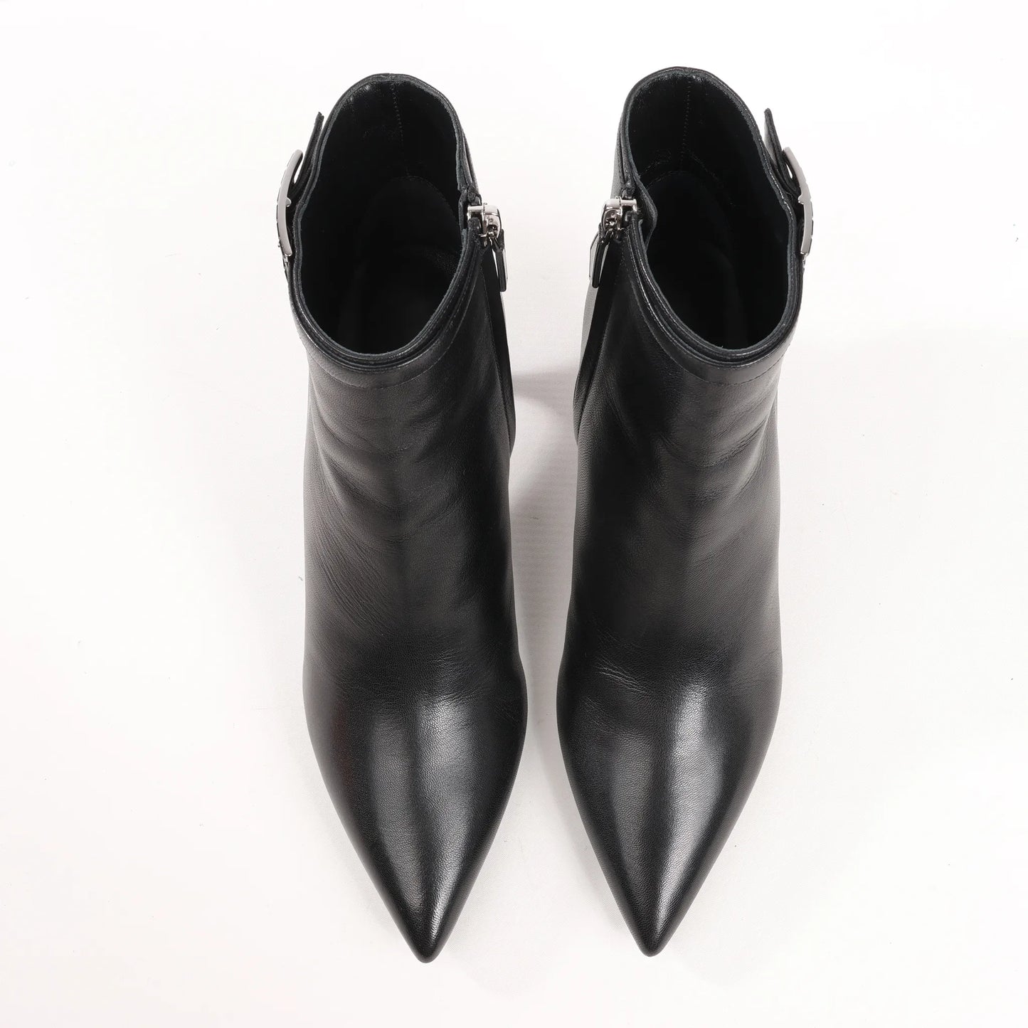 Hermes Leather Ankle Boots in Black, Size 38.5 EU