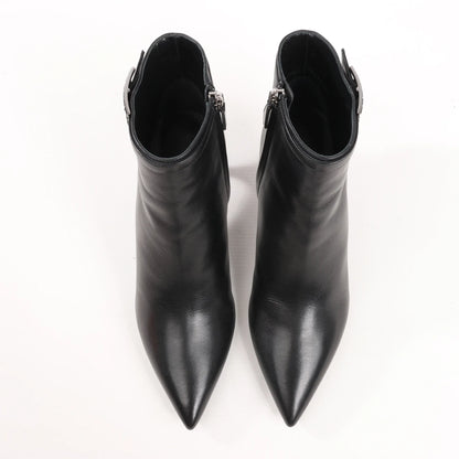 Hermes Leather Ankle Boots in Black, Size 38.5 EU