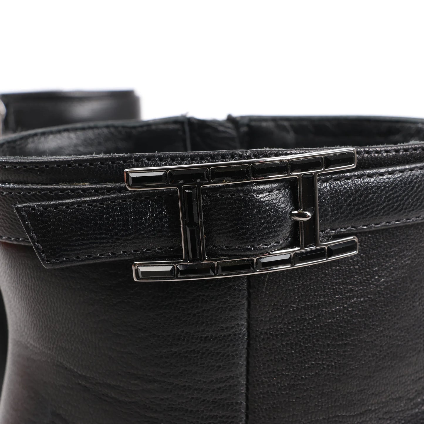 Hermes Leather Ankle Boots in Black, Size 38.5 EU