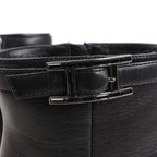 Hermes Leather Ankle Boots in Black, Size 38.5 EU