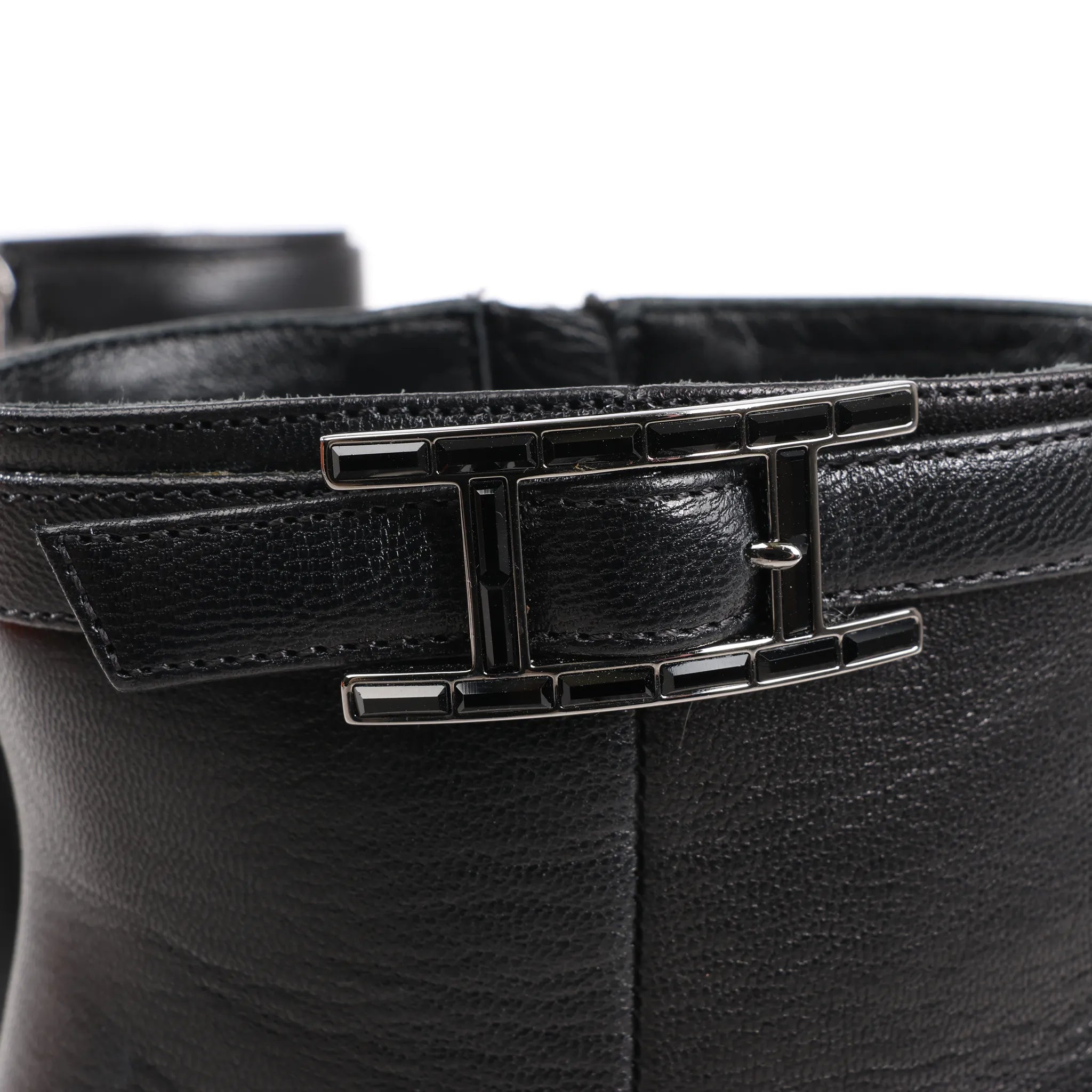 Hermes Leather Ankle Boots in Black, Size 38.5 EU