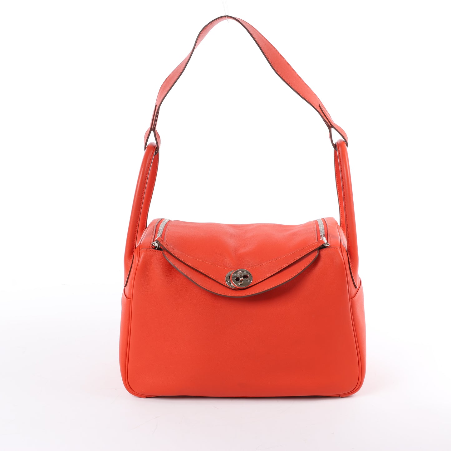 Hermes Lindy 30 Veau Swift Rouge Tomate Silver Metal Fittings 2Way Handbag X: 2016