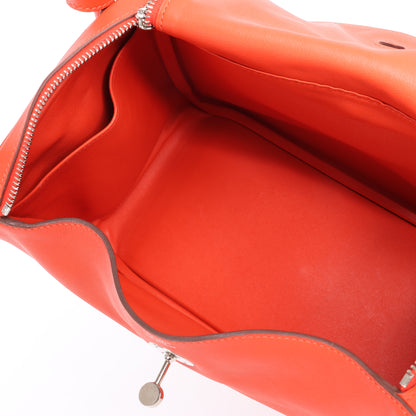 Hermes Lindy 30 Veau Swift Rouge Tomate Silver Metal Fittings 2Way Handbag X: 2016