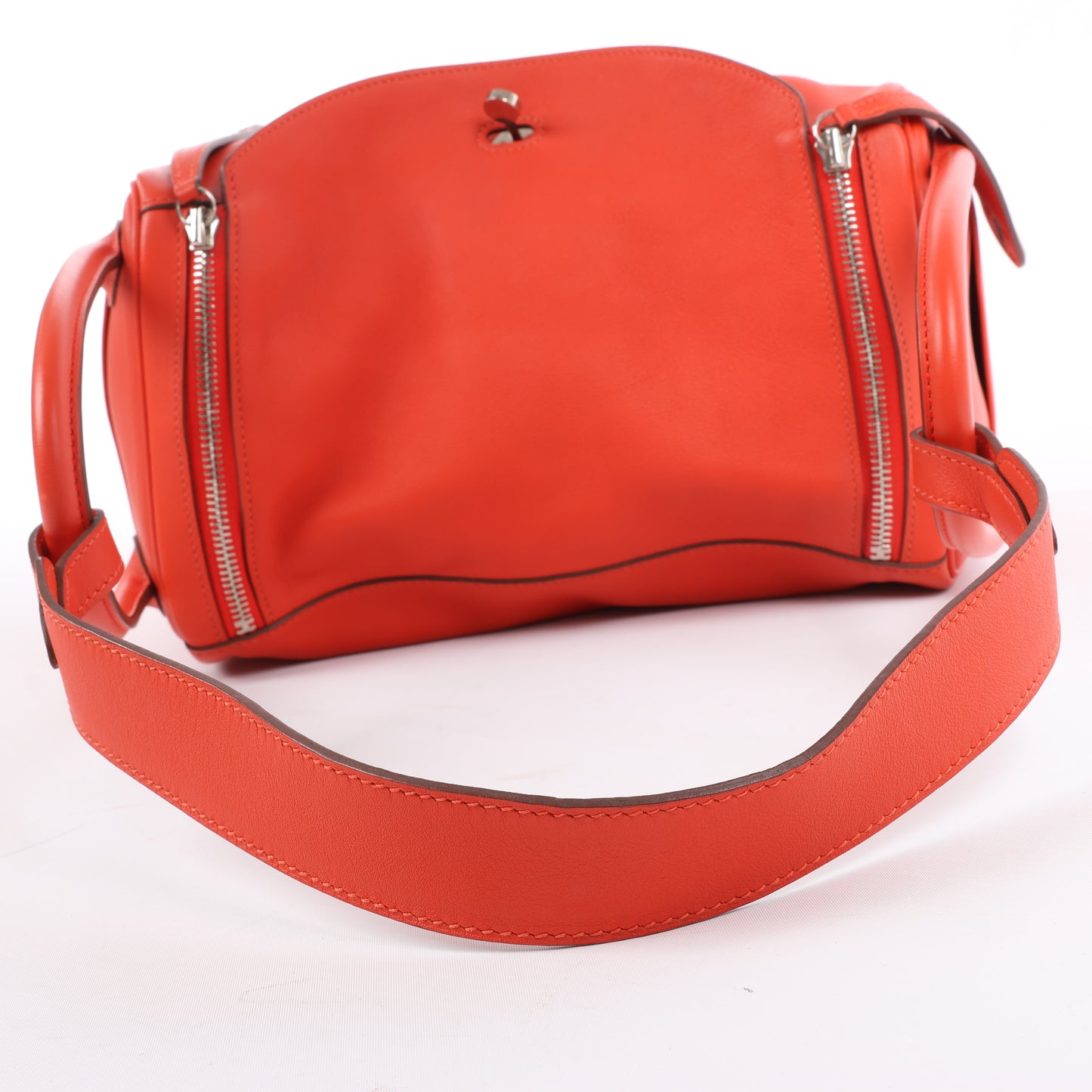 Hermes Lindy 30 Veau Swift Rouge Tomate Silver Metal Fittings 2Way Handbag X: 2016