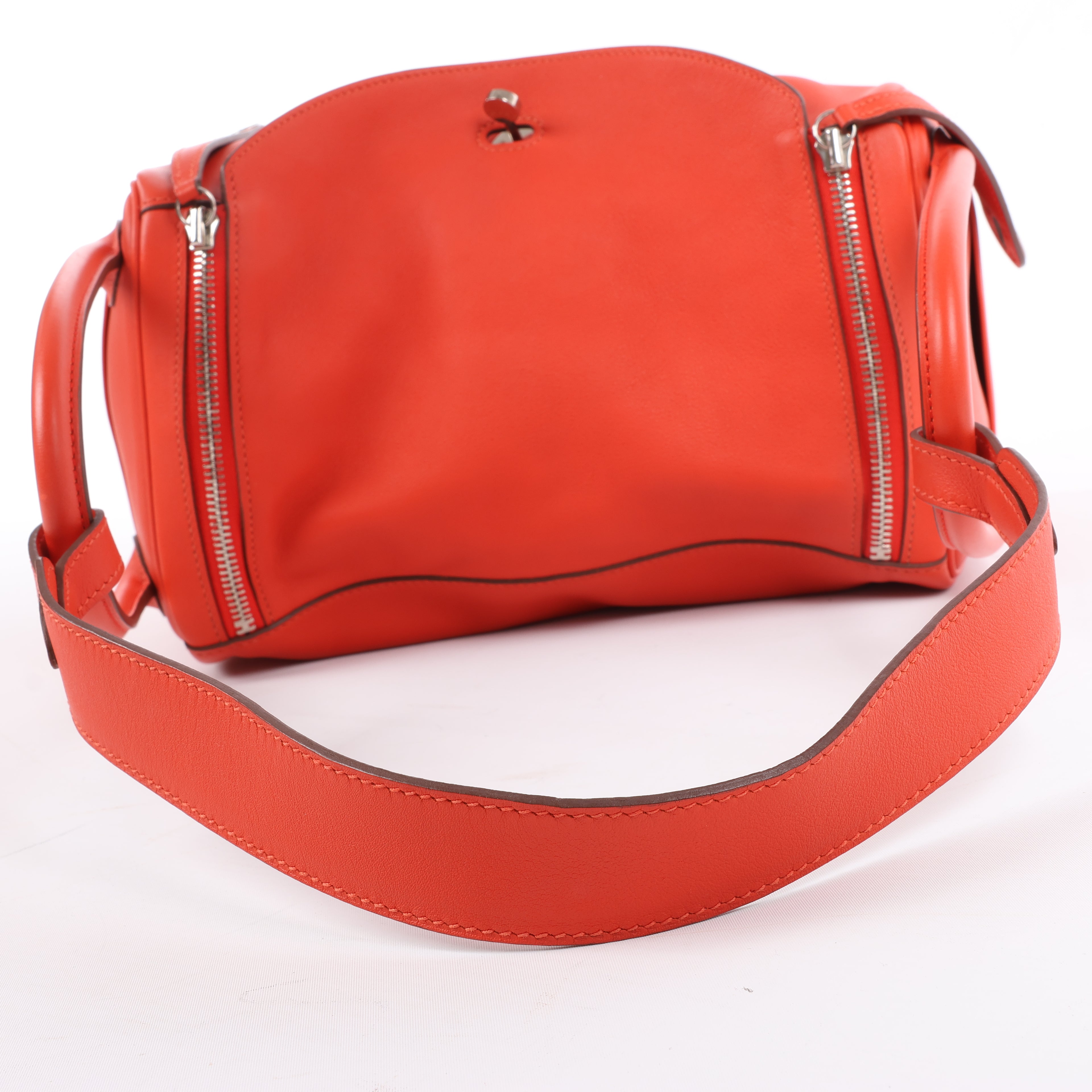 Hermes Lindy 30 Veau Swift Rouge Tomate Silver Metal Fittings 2Way Handbag X: 2016