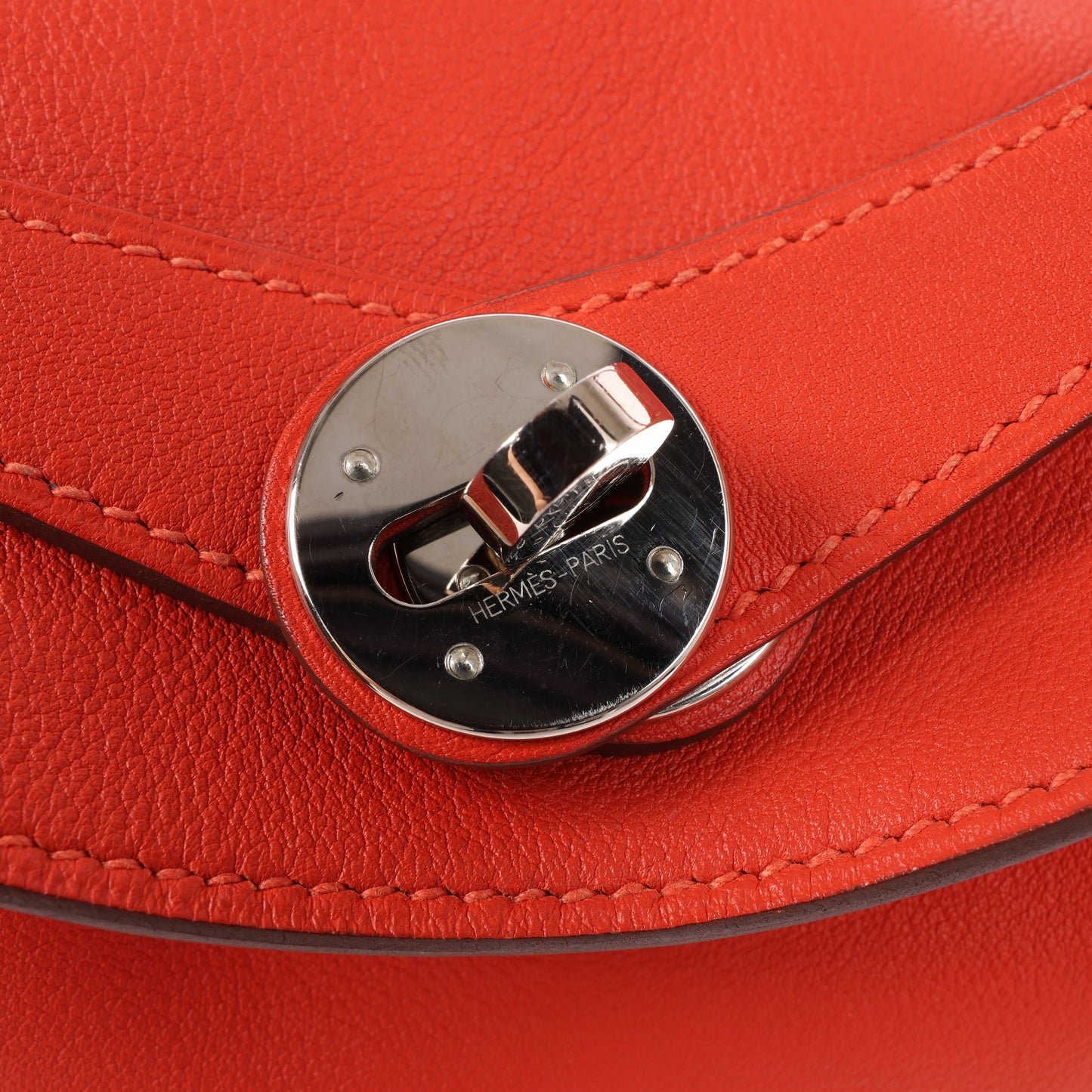 Hermes Lindy 30 Veau Swift Rouge Tomate Silver Metal Fittings 2Way Handbag X: 2016