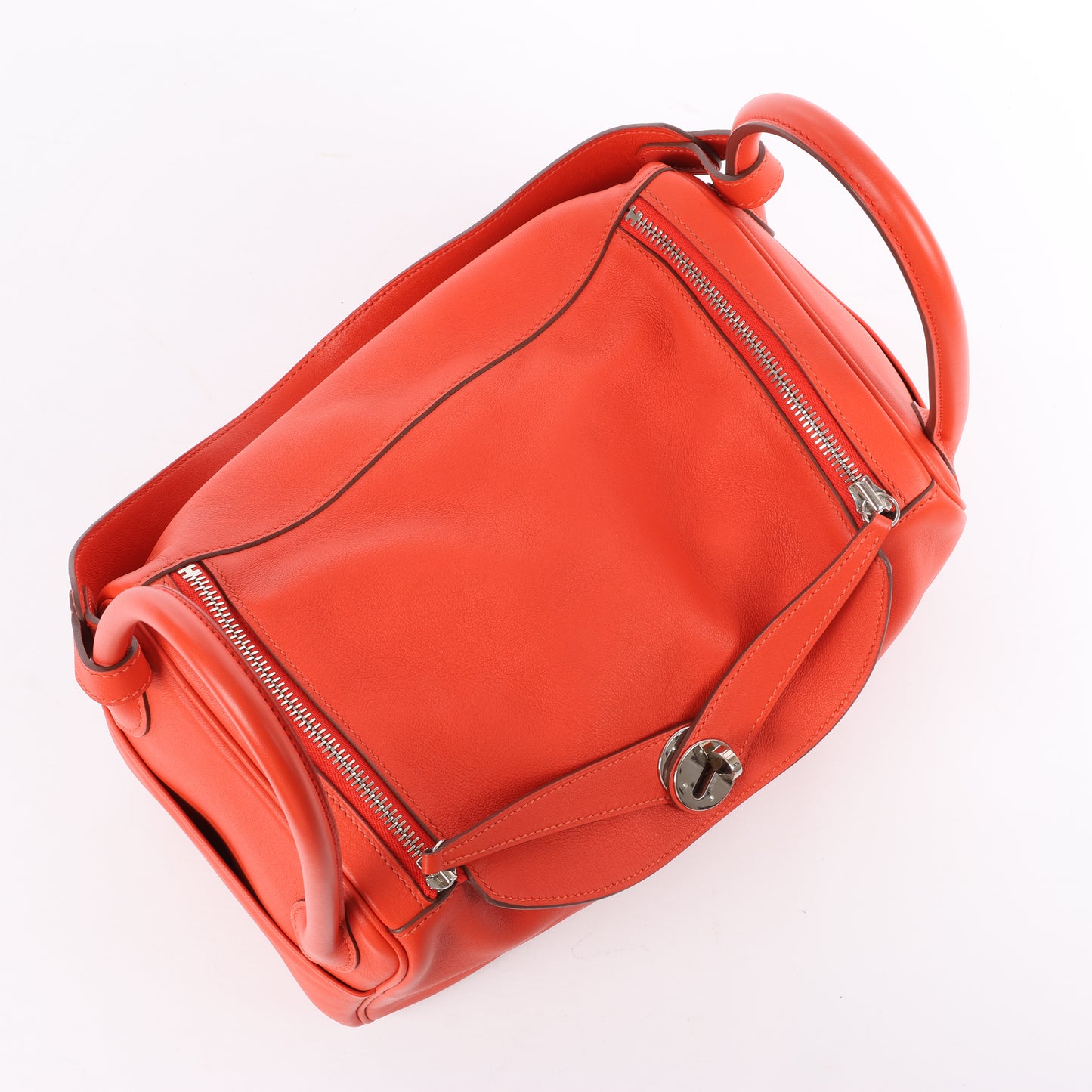 Hermes Lindy 30 Veau Swift Rouge Tomate Silver Metal Fittings 2Way Handbag X: 2016