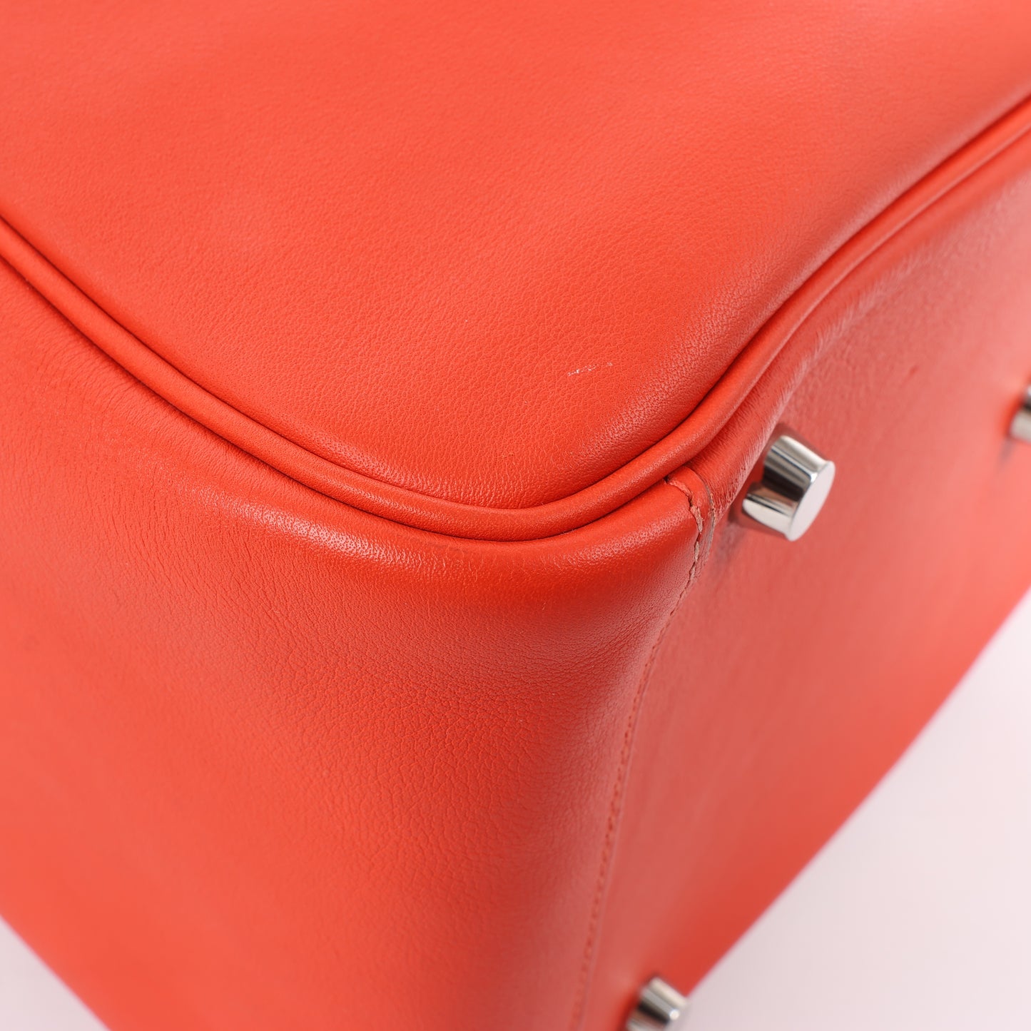 Hermes Lindy 30 Veau Swift Rouge Tomate Silver Metal Fittings 2Way Handbag X: 2016