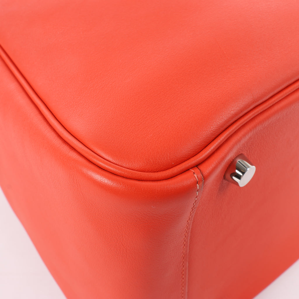 Hermes Lindy 30 Veau Swift Rouge Tomate Silver Metal Fittings 2Way Handbag X: 2016