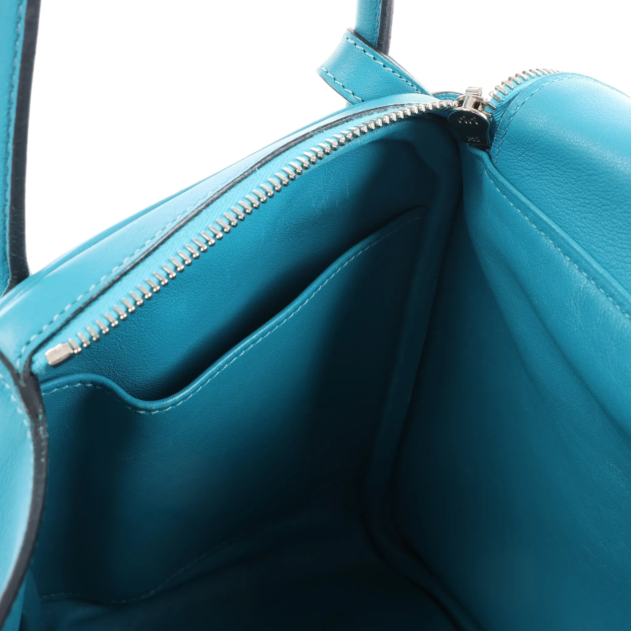 Hermes Lindy 30 Veau Swift 2Way Handbag in Turquoise □K: 2007