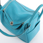 Hermes Lindy 30 Veau Swift 2Way Handbag in Turquoise □K: 2007