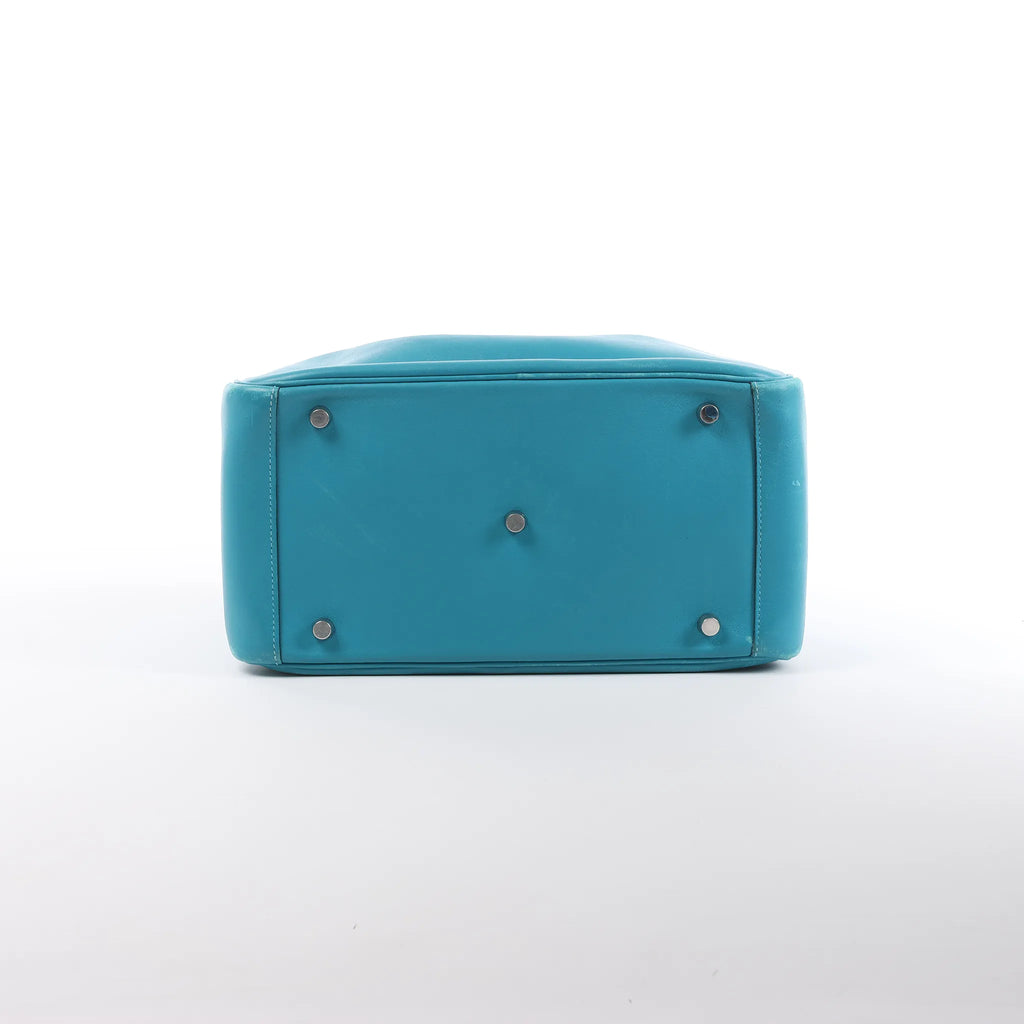 Hermes Lindy 30 Veau Swift 2Way Handbag in Turquoise □K: 2007