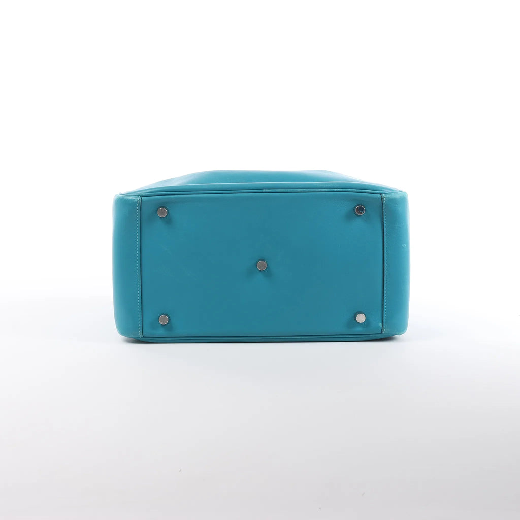 Hermes Lindy 30 Veau Swift 2Way Handbag in Turquoise □K: 2007