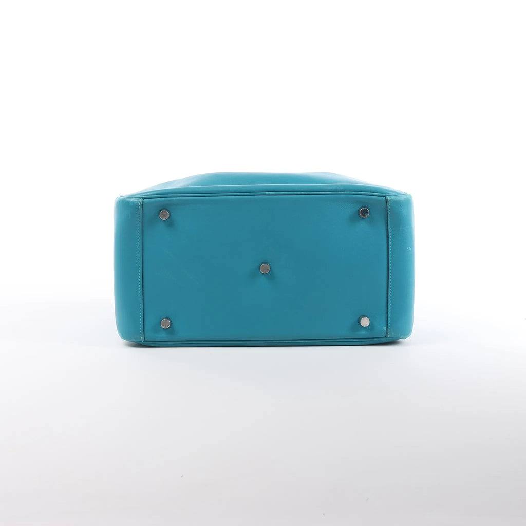 Hermes Lindy 30 Veau Swift 2Way Handbag in Turquoise □K: 2007