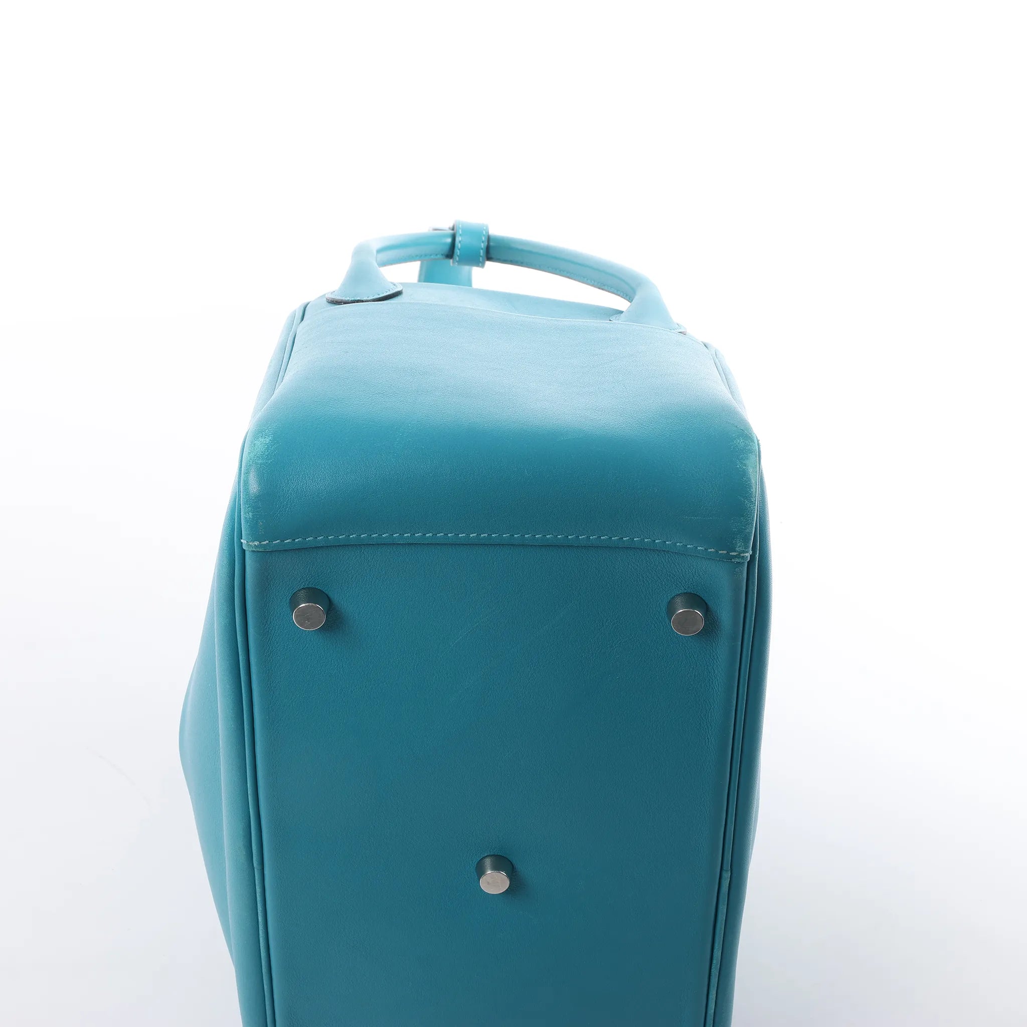 Hermes Lindy 30 Veau Swift 2Way Handbag in Turquoise □K: 2007