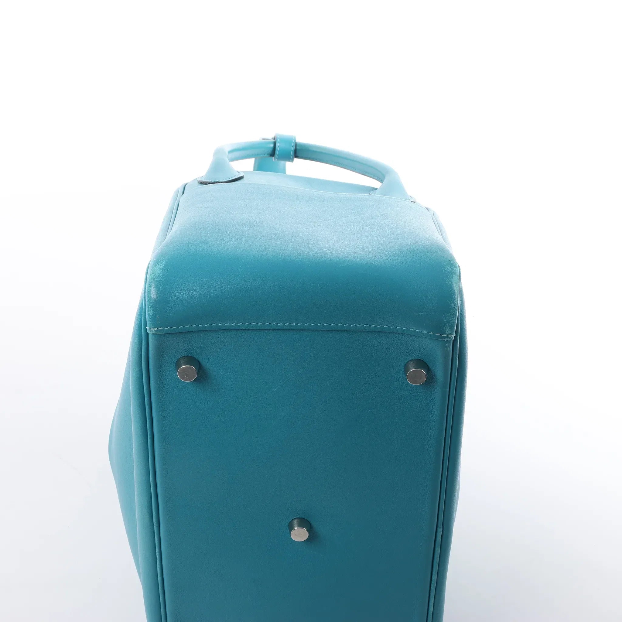 Hermes Lindy 30 Veau Swift 2Way Handbag in Turquoise □K: 2007